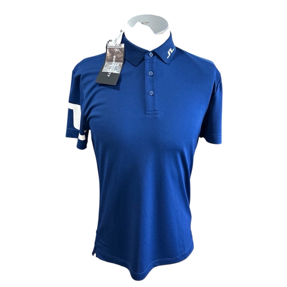 J.Lindeberg Polo Shirt Mens Small Blue Short Sleeve Golf Regular Fit NEW